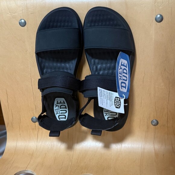 New Women's Hey Dude Velcro Mono Black Sandals Collins Comfort Sole Size 9 - Picture 9 of 12